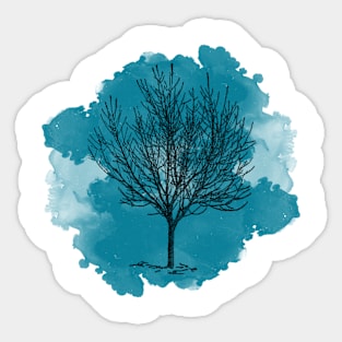 Be a tree alone in the winter soltice Sticker